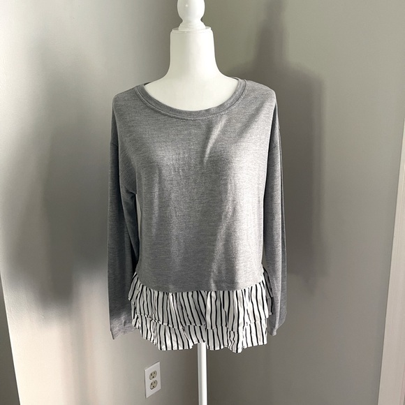 Lumiere Tops - Striped Hem Sweater​